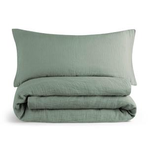 Постельное белье из муслина, 100% хлопок, 135/200 см и 40/80 см, зеленое Blumtal, зеленый