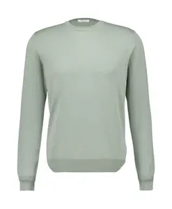 Хлопковый свитер с круглым вырезом цвета шалфея Boglioli, зеленый