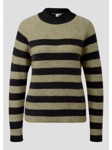 Вязаный свитер цвета 75G0_оливковый зеленый QS