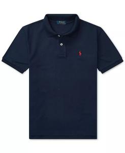 Рубашка-поло из хлопковой сетки с логотипом для мальчиков Big Boys Polo Ralph Lauren, синий