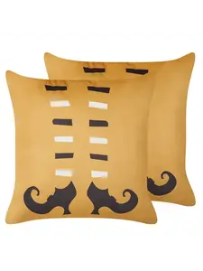 Декоративная подушка Beliani 2er Set Deko COVASNA, цвет orange/weiß/schwarz