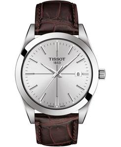 Мужские швейцарские часы Gentleman с коричневым кожаным ремешком, 40 мм Tissot