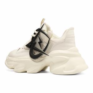 MVA Амортизирующие противоскользящие износостойкие облегченные низкие массивные кроссовки унисекс белые с высотой подошвы 6 см черно-белые, цвет Black White