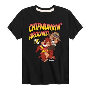 Футболка с рисунком «Бурундук вокруг бурундука» для мальчиков 8–20 лет Disney's Chip N Dale Licensed Character, черный