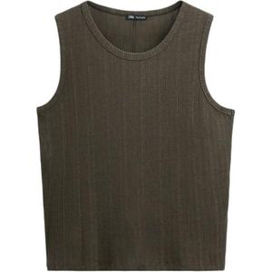 Футболка унисекс коричневая Zara, коричневый