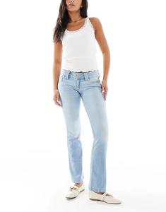 Джинсы Hollister с низкой посадкой, расклешенные, светло-голубого цвета