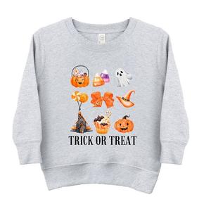 Толстовка с рисунком для малышей Trick Or Treat Chart The Juniper Shop, цвет Heather Grey