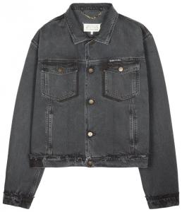 Джинсовая куртка Maison Margiela с логотипом, черная