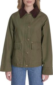 Женская куртка Levi's короткая хлопковая, оливковый