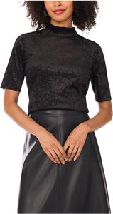 Женский топ с воротником-стойкой и рукавами 3/4 Vince Camuto, Rich Black