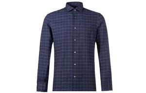 Zzegna Рубашка FW22 мужская темно-синяя