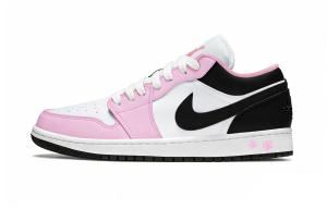 Jordan Air 1 Milk Foam Cat Paw Leather низкие детские баскетбольные кроссовки Black Pink Unisex