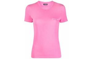 Футболка Jacquemus с вышитым логотипом, розовый