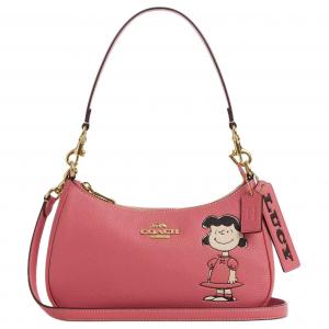 COACH Сумка кросс-боди PEANUTS Collaboration Teri Leather, плечевая сумка Medium Women's Coral Red