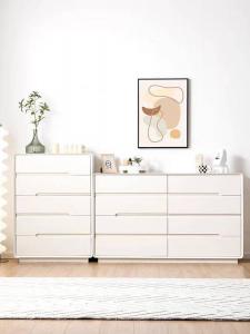 Yu Senyi Комод 100 см для гостиной из массива дерева, 6 ящиков, полностью собран, цвет champagne gold