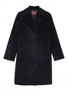 Двубортное шерстяное пальто MAX MARA, синий
