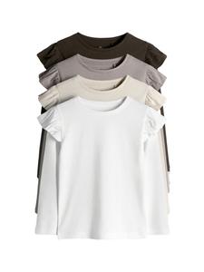 The Set Лонгслив в цветах Cream, Dark Brown, Mottled Brown, White