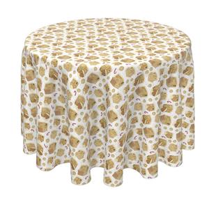 Круглая скатерть, 100% полиэстер, круглая 90 дюймов, пряничные домики
