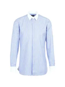 Рубашка в полоску на пуговицах Tom Ford, синий