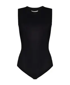 Техническая трикотажная майка, боди без рукавов Maison Margiela, черный