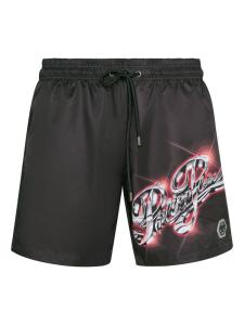 Шорты для плавания с принтом Philipp Plein, черный