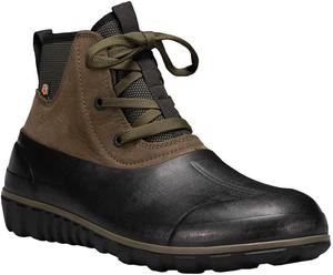 Мужские классические повседневные кожаные зимние ботинки BOGS на шнуровке, темно-зеленый