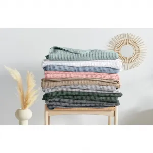 Покрывало Greta с вафельной фактурой, доступно во многих цветах, размер покрывала от 150x250 см Andas, синий