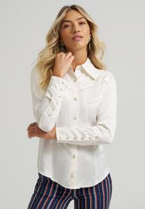 Блуза Wrangler WRANGLER x LAINEY WILSON EMBROIDERED SHIRT, Worn White/White