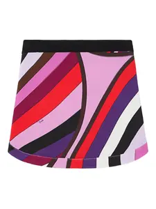 Мини-юбка с радужным принтом Pucci Junior, розовый