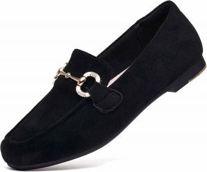 Женские лоферы, модные туфли на низком каблуке, удобные туфли-слипоны для вождения DeYashopin, Black Suede