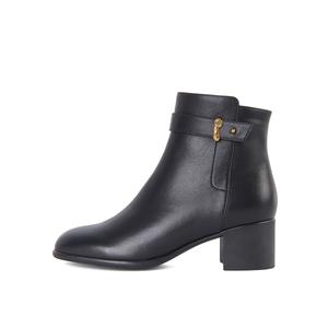 PT'SON Черные женские полусапожки с черной текстильной подкладкой, цвет Black Fabric Lining