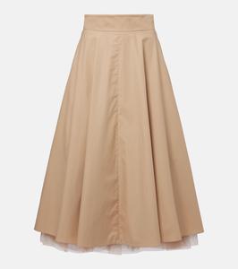 Юбка миди из хлопка и тюля Light Touch Dorothee Schumacher, Trench