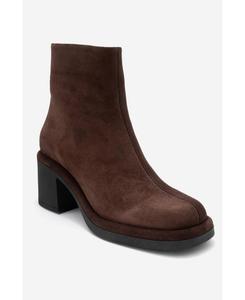 Женские кожаные ботинки на толстом каблуке Junae от Forever & Always (для женщин) Forever & Always Shoes, Brown suede