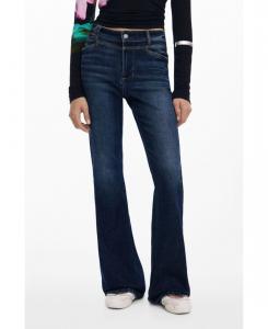 Женские джинсы-клеш с эффектом потертости Desigual, Dark blue