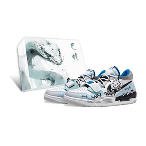 Jordan Баскетбольные кроссовки Legacy 312 с низким верхом, амортизирующие, противоскользящие и износостойкие, мужские, сине-белые