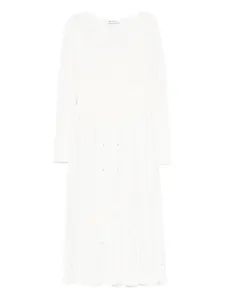 Платье миди с люверсами и складками Antonino Valenti, белый