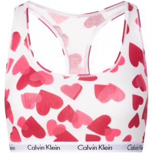CALVIN KLEIN Бюстгальтер Женский Белый Персиковый Сердечный Цвет, FVC-Белое Сердце
