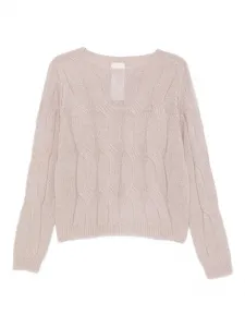 Свитер вязаный косами LIU JO, розовый