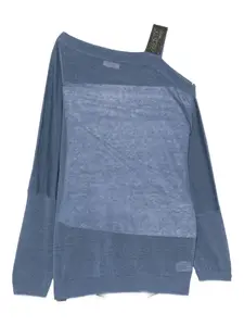 Асимметричный вязаный топ Brunello Cucinelli, синий