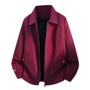 Куртка Unisex Lapel Moderate Workwear WARRIOR, burgundy[free diy badge]