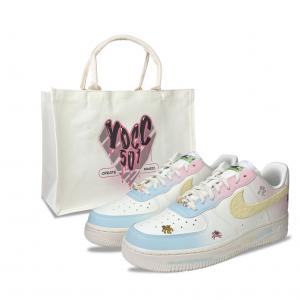 Nike Кроссовки Air Force 1 YDCC Pony, Shopping Bag Breathable Low top Skateboard Shoes Women's White