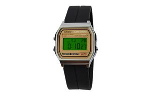 CASIO Часы мужские с кварцевым механизмом Retrofit Series, силиконовый ремешок, циферблат gold