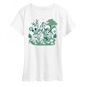 Женская зеленая футболка с рисунком группы Disney's Mickey Mouse & Friends, белый