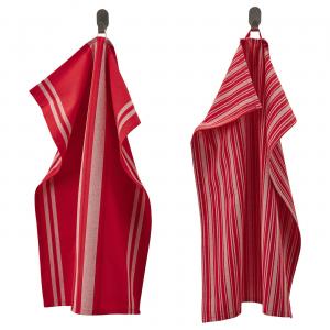Полотенце кухонное, разноцветное, красно-белое, 50х70 см IKEA Vinterfint