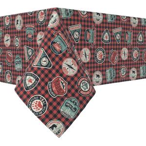 Прямоугольная скатерть, 100 % хлопок, плед Mountain Explorer 52x120 дюймов.