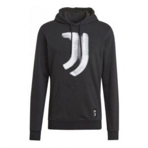 Толстовка Men's adidas Juventus Pattern Printing Hooded Pullover Long Sleeves Black, черный