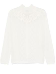 TWINSET свитер с кружевом, белый
