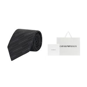 EMPORIO ARMANI Мужской галстук черный, Box+Shopping Bag