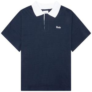 Поло Rhude Pique, цвет темно-синий/белый