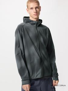 Толстовка Dry-Ex с UV-защитой на молнии (принт) Uniqlo, 09 black